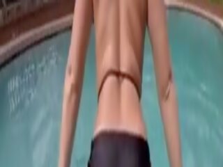 Justin Sane Fucking Pornstar Bailey Brooke in the Pool&period; He Fills her Pussy with splendid Cum and lets it Drip out in the Water