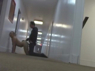 Risky Hotel Hallway sex video