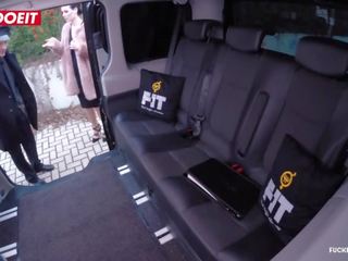 Letsdoeit - Russian beauty Sarah Cums Hard in a Czech Taxi