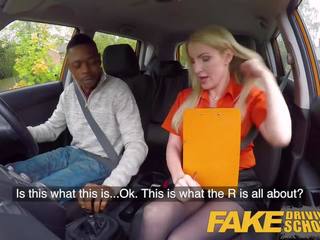 Fake Driving School Long Black penis Pleases Busty Blonde