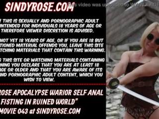 Sindy rose apocalypse warrior selv- anal fisting i ruined verden