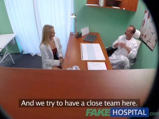 FakeHospital New nurse takes double cumshot from desiring master dirty clip films